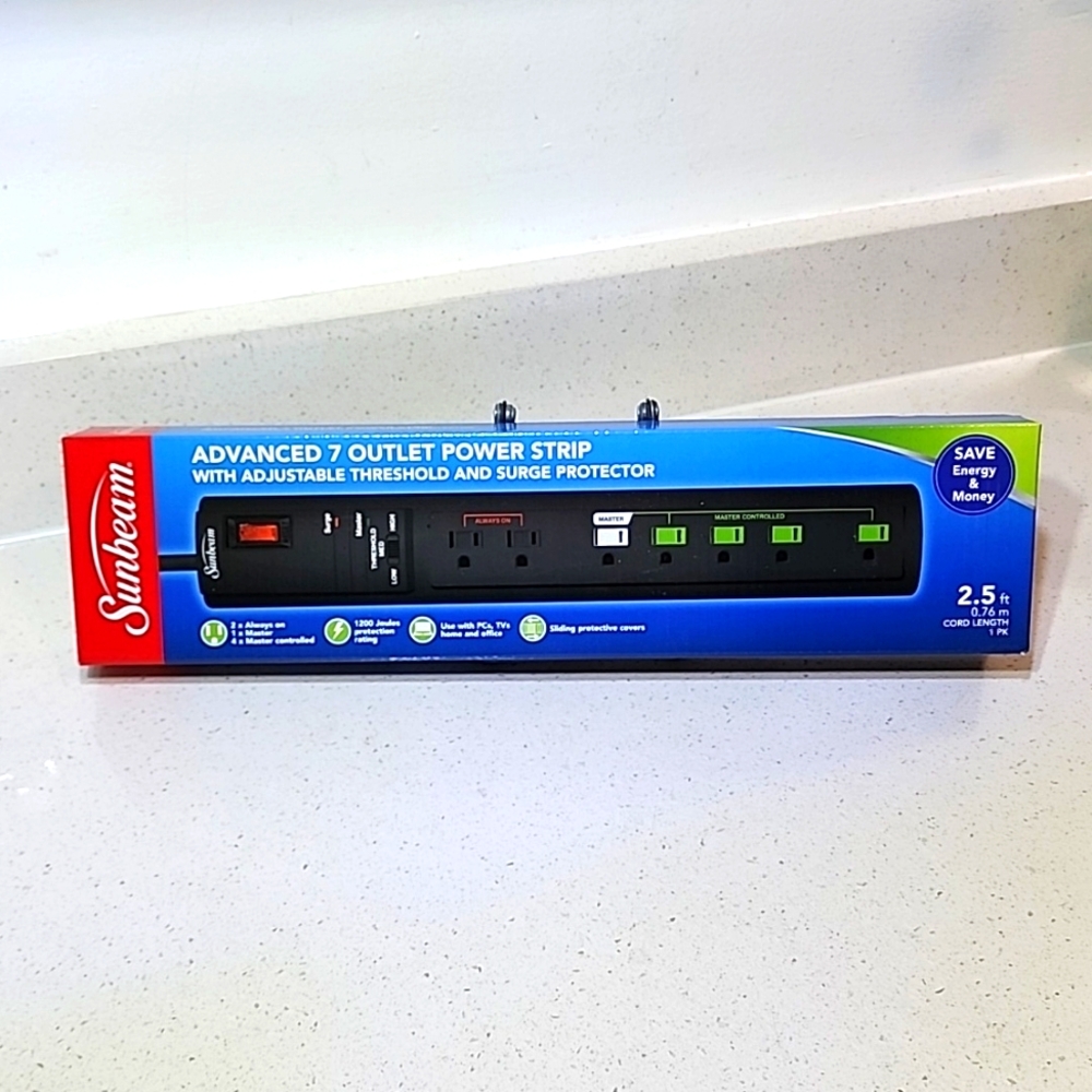Power Strip 7 outlet Sunbeam New in Box